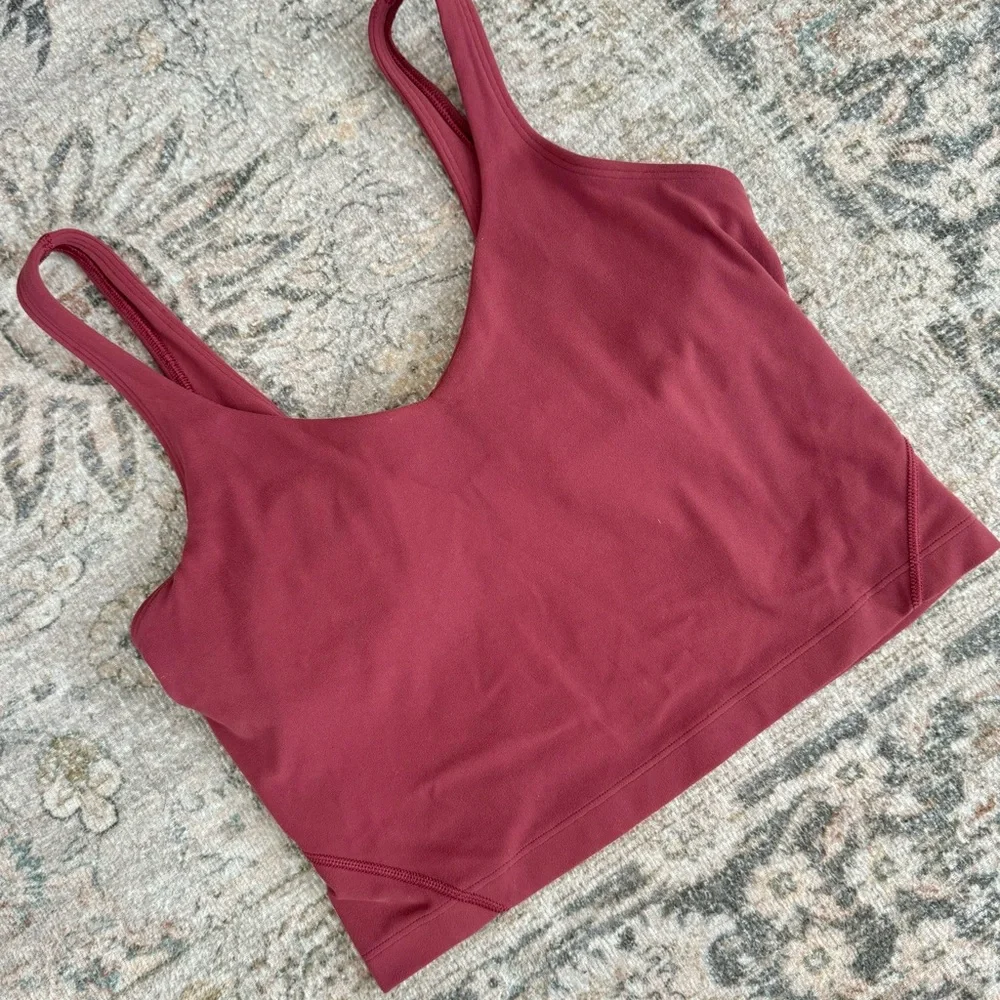 Lululemon Align Longline Tank Top/Bra in Nulu Fabric, Rose/Pink, Size 6 - Picture 7 of 8